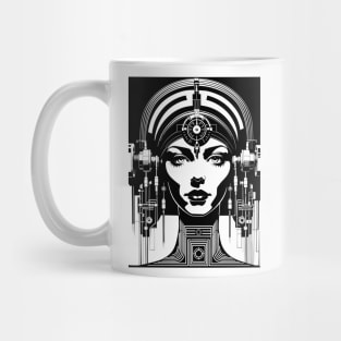 Telepathic Cyborg Retro Sci-fi (black) Mug